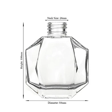 Cosmetic High Quality Room Luxury Big Crystal 100ml Fancy Empty Glass Aroma Wholesale Reed Diffuser Bottle