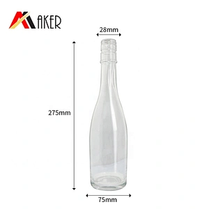 Factory supply new design empty clear glass wine bottle 500ml with aluminum cap