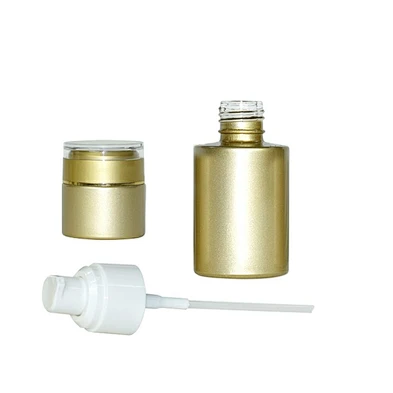 luxury custom 20ml gold glass personal care packaging skin care lotion cream lotion pump glass bottle