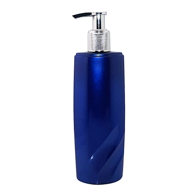 empty 250ml blue plastic pet skincare packaging shampoo bottle with lotion pump