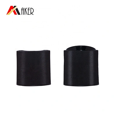 Wholesale price 24/410 round black PP plastic disc top cap for bottle