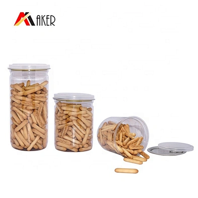 Factory supply wholesale price empty PET clear plastic jar container 500ml for food