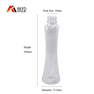 Customized design BPA free empty 350ml clear PET plastic beverage bottle with cap