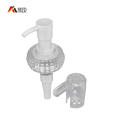 Custom Special Design 32/410 White Cosmetic Screw Lotion Pump Head with Transparent Lid