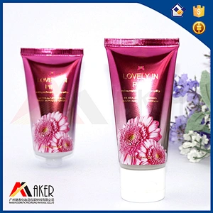 Hot sale new design 60ml LDPE pink empty skin care cream plastic tube