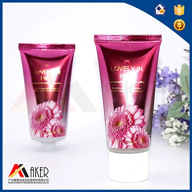 Hot sale new design 60ml LDPE pink empty skin care cream plastic tube