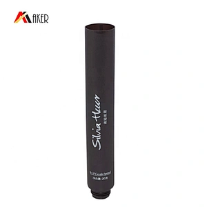 Wholesale 20g dark brown eye cream cosmetic LDPE plastic tube packaging with clear plastic screw cap