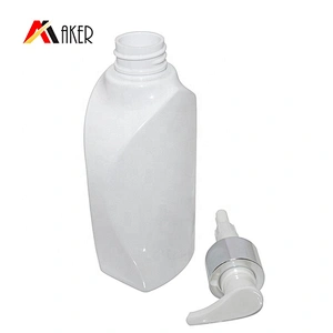 Newest design unique empty PET white body lotion bottle 300ml with pump