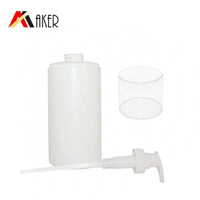 Wholesale 300ml white cylinder PE plastic shampoo bottle packaging with big cover cap