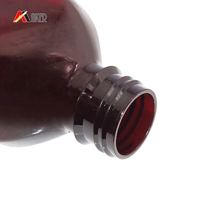 Empty 150ml 250ml amber flat PET pharmaceutical plastic medicine pill or liquid bottle