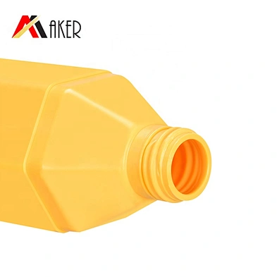 2020 new arrival solid yellow 650ml square cosmetic HDPE plastic body lotion pump bottle