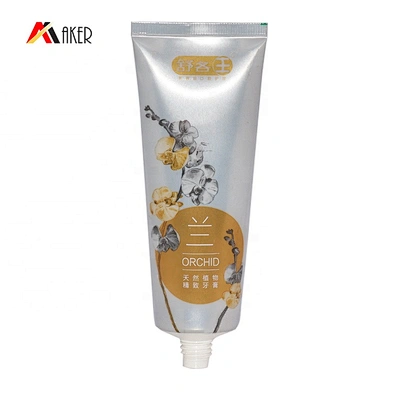 80ml round empty silver toothpaste aluminum plastic tube packaging