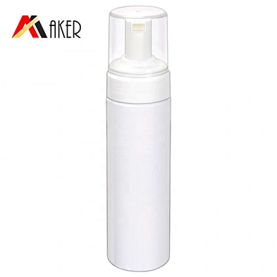 Hot sale 100ml 120ml 150ml 200ml empty white PET plastic foam soap dispenser pump bottle with foam pump and cover cap