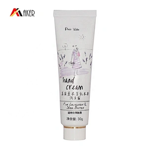 Wholesale 30ml round  hand cream cosmetic plastic laminated tube packaging with white plastic double wall screw cap