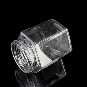 customize 350ml clear honey hexagon glass jar with tinplate cap for canned food