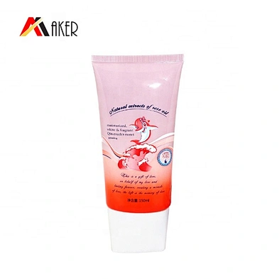 Empty 150ml gradient color offset printing hand cream cosmetic plastic tube packaging with screw cap