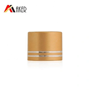 China factory luxury 2 rims gold aluminum covered 18mm screw cap with retarder for glass essential oil bottle