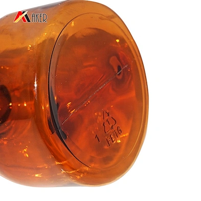 Factory price 90ml round amber PETG plastic massage essential oil bottle with black pp screw cap