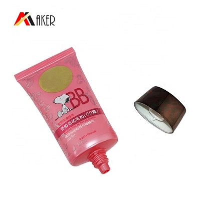 China supplier 40g red oval LDPE printed empty cosmetic plastic tube for BB cream