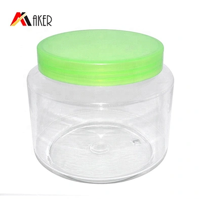 Wholesale Empty 650ml Clear Round PET Spice Jars Plastic Food Storage with Screw Cap