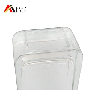 100ml empty clear square crystal glass perfume bottle with aluminum mist sprayer
