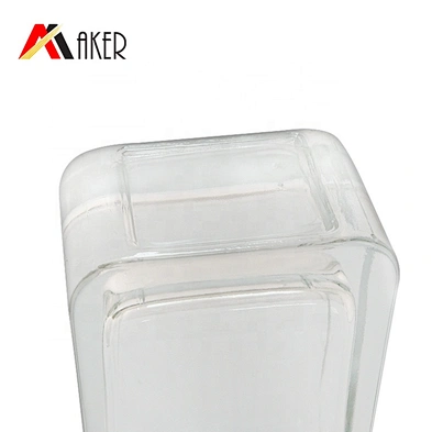 100ml empty clear square crystal glass perfume bottle with aluminum mist sprayer