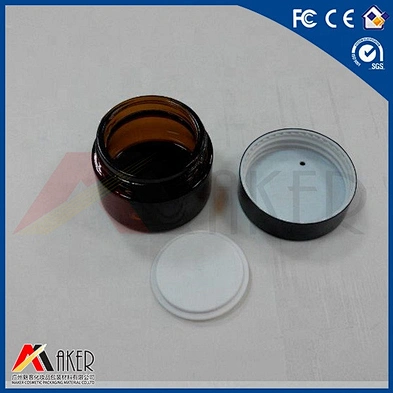 Wholesale cylinder cosmetic 20ml 30ml 50ml 100ml amber cream glass jar with lid