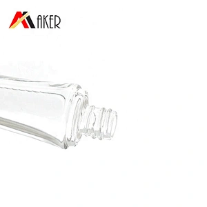 Slim shape 50ml empty clear crystal perfume glass bottle packaging with gold aluminum mist sprayer and whole cover aluminum cap