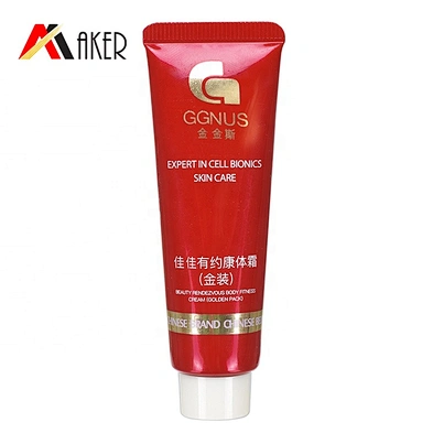 Custom round red 20g aluminum laminated plastic cosmetic cream packaging tube with hot stamping logo