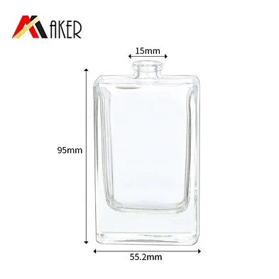 empty 10ml 30ml 50ml 70ml 100ml rectangle clear glass liquid mini spray perfume cosmetic bottle packaging