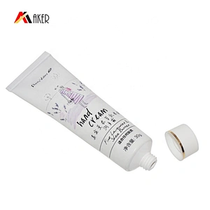 Wholesale 30ml round  hand cream cosmetic plastic laminated tube packaging with white plastic double wall screw cap