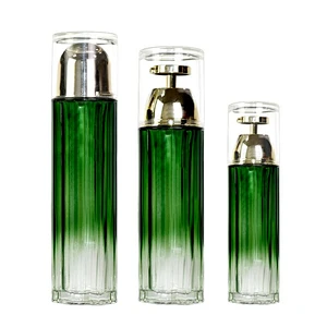 New Design Low MOQ Customize  Lotion Bottle Frosted Cosmetic Packaging Set  Body Face Glass Cream for Skin Care