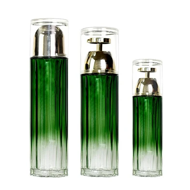 New Design Low MOQ Customize  Lotion Bottle Frosted Cosmetic Packaging Set  Body Face Glass Cream for Skin Care