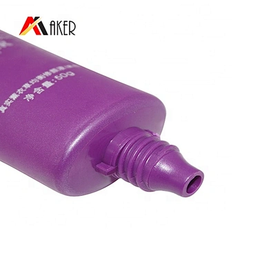 custom luxury empty purple oval soft plastic cosmetic hand cream packaging tube with screw lid