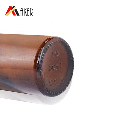 Factory price 30ml 1oz round semi-transparent amber glass serum essential oil dropper bottle
