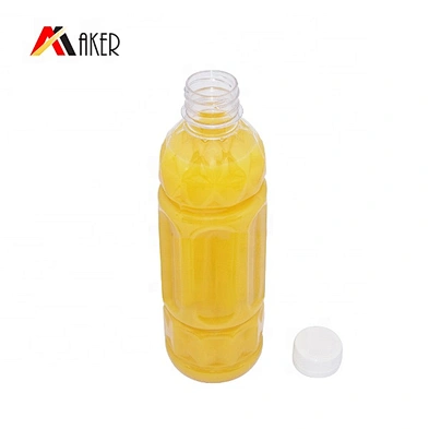 Factory supply empty BPA free clear 500ml PET plastic juice bottle with tamper proof screw cap