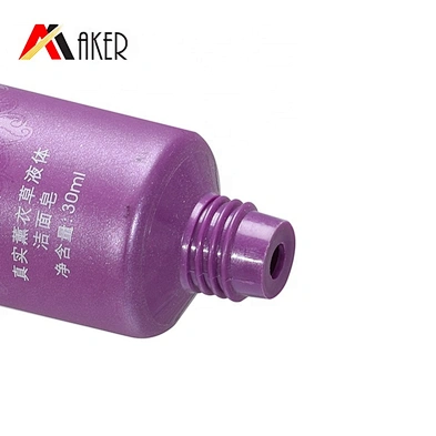 30ml empty purple ldpe squeeze face cleaner cosmetic tube with screw lid