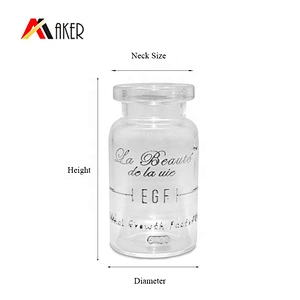 China manufacturer round clear cosmetic ampoule 10ml glass vials serum bottle with cork