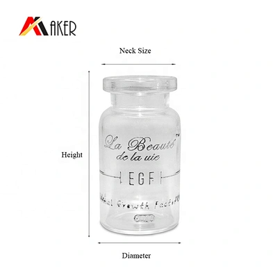 China manufacturer round clear cosmetic ampoule 10ml glass vials serum bottle with cork