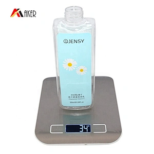 Wholesale square empty 300ml PET plastic cosmetic shower gel lotion pump bottle