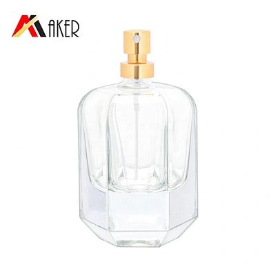 China supplier new special shape empty 50ml luxury crystal glass perfume bottle with sprayer