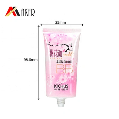Wholesale new design empty 60ml cosmetic packaging laminated flat oval aluminum tube for BB cream
