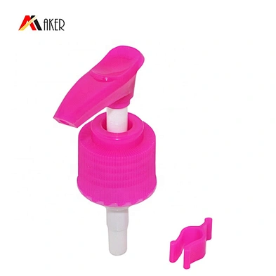Hot sale PP cover pink plastic 24/410 lotion pump dispenser for bottle