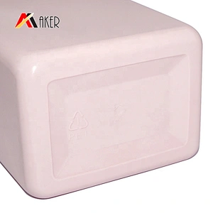 Factory supply empty cosmetic 450ml pink PET plastic square shampoo bottle supplier