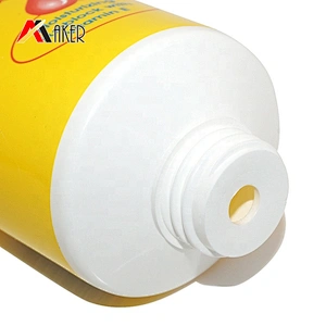 Factory price yellow color round cosmetic cream sunscreen packaging plastic tube with flip top cap