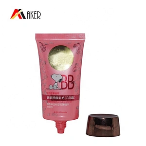 China supplier 40g red oval LDPE printed empty cosmetic plastic tube for BB cream