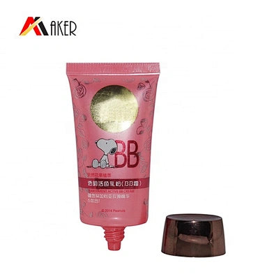 China supplier 40g red oval LDPE printed empty cosmetic plastic tube for BB cream