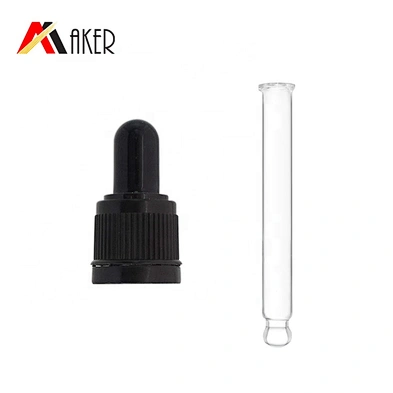 China supply 18mm plastic black tamper evident dropper cap safety cap with ribs for sale