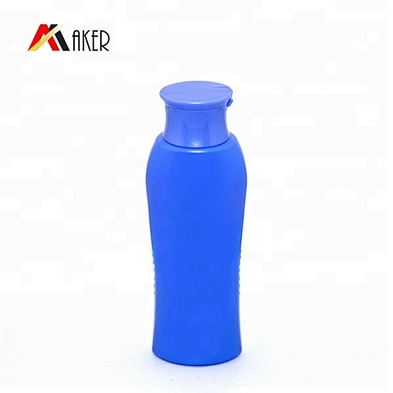 Customized shape 200ml blue liquid hand soap PE plastic shampoo bottle China supplier