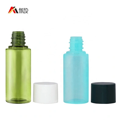 Empty cylinder round small 15ml cosmetic skin care PET lotion plastic bottle with screw cap